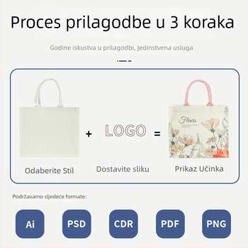Cvjetna platnena tote torba s laminiranim otiskom, prilagodljiva logotipu, s dnom i bočnim stranama, velik kapacitet