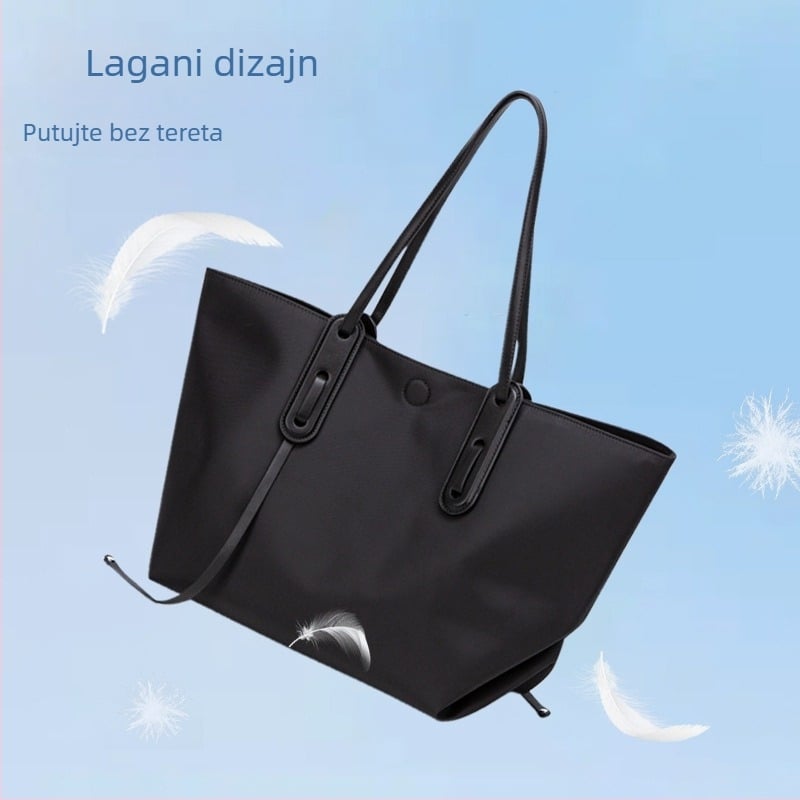 Ženska tote torba od Oxford platna, vodootporna, košarastog oblika, otvoreni gornji dio, podstava poliester