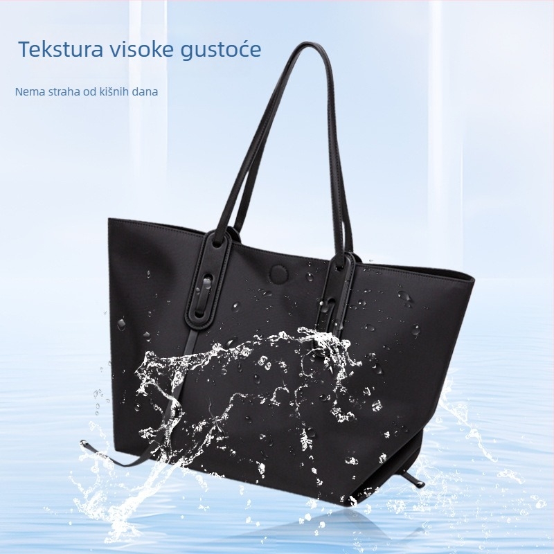 Ženska tote torba od Oxford platna, vodootporna, košarastog oblika, otvoreni gornji dio, podstava poliester