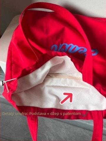 Najlon tote torba sa šnornom - horizontalni kvadratni oblik, platnena podstava, unutarnja džep za mobitel (Materijal: Najlon; Otvaranje: Šnora; Podstava: Platno; Oblik: Horizontalni kvadrat; Unutarnji džep: Mobitel)
