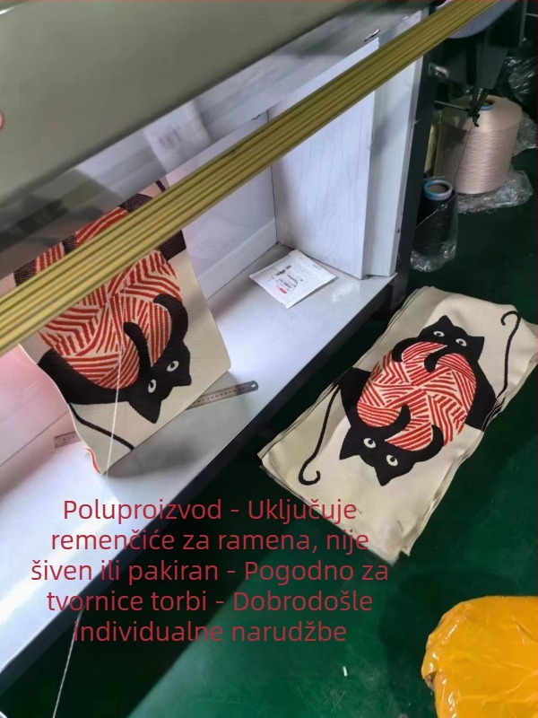 Poliesterska tote torba s nacionalnim književnim i umjetničkim stilom, vertikalni kvadratični oblik, otvoreni dizajn, unutarnji džep za ID