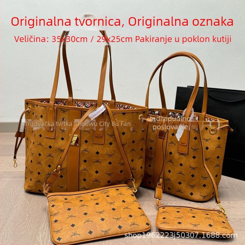 MCYUT Tote torba od prave kože, urbani minimalistički stil, vodoravni kvadratni oblik, poliester podstava, otvoreni vrh