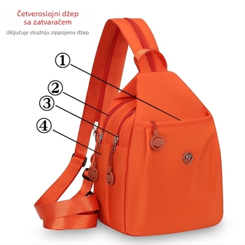Najlonska crossbody torba | vertikalni kvadratni oblik | zatvarač | pretinac za mobitel | ležerni stil