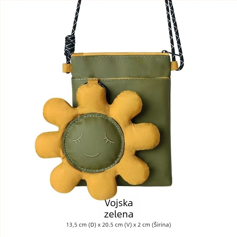 Crossbody torba za telefon s patch dizajnom, Oxford platno, urbani minimalistički stil, uspravni kvadratni oblik, zatvarač, unutarnja džep za mobitel