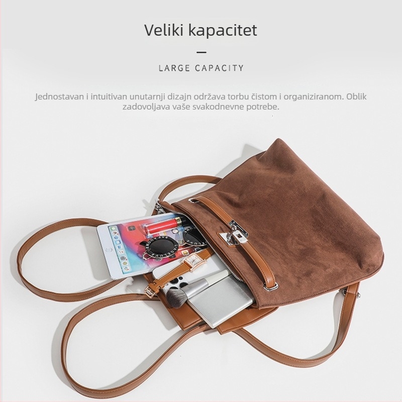 Nova retro Kelly torba velike kapacitete, moderan dizajn s blok bojama, ženska torba za nošenje u ruci, ruksak i preko ramena