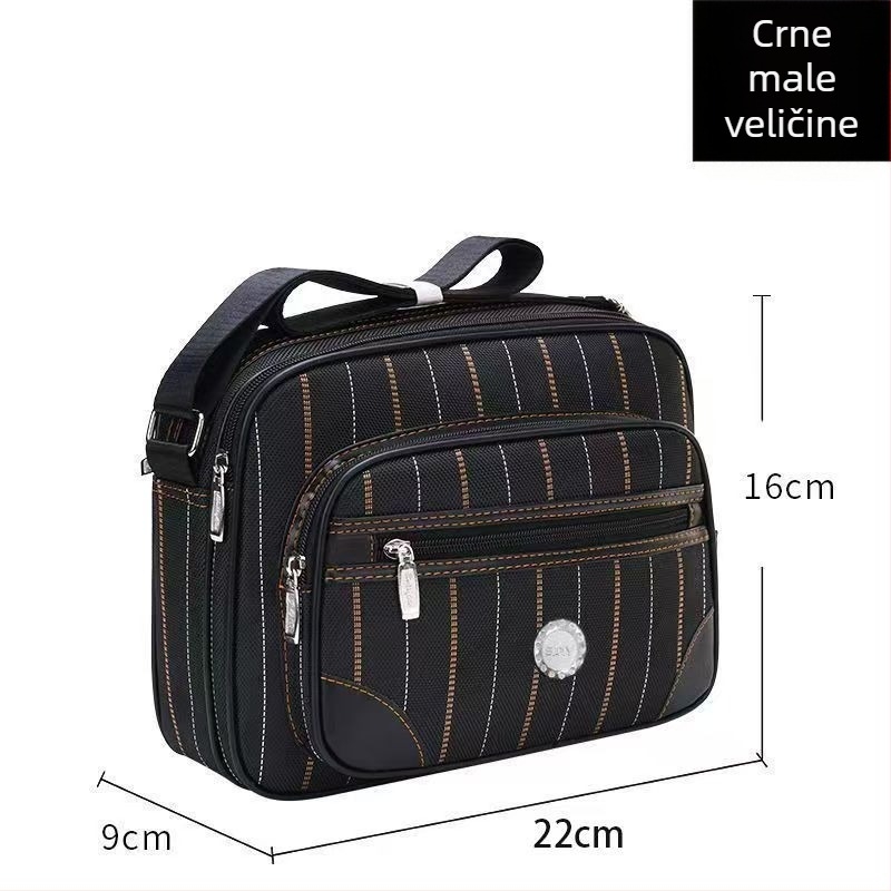 Crossbody torba od Oxford platna, mala kvadratna torba, kvadratni oblik, zatvaranje zatvaračem, unutarnji laminirani pretinac
