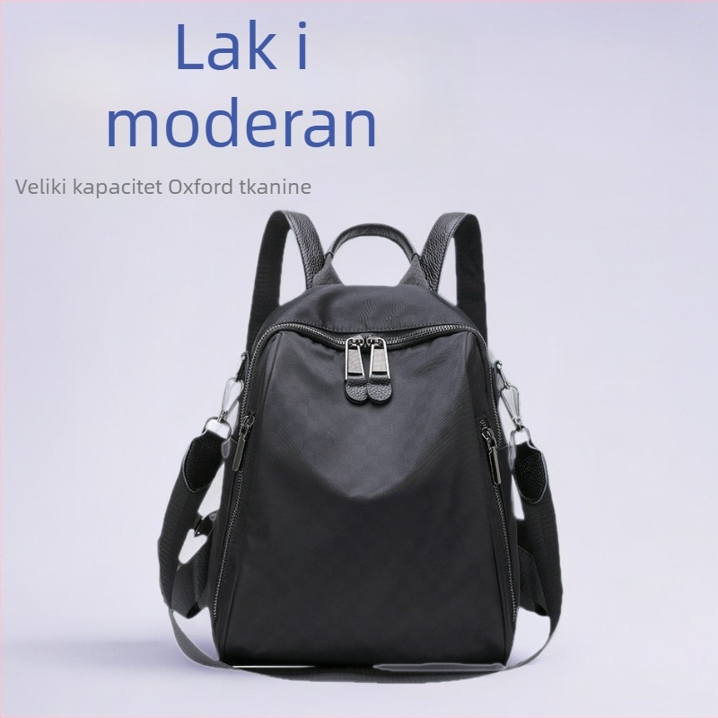 Modni lagani ruksak za putovanja od Oxford platna, velik kapacitet, zatvarač, unutarnji džepovi (zip džep, džep za mobitel, džep za ID), s međuslojem, otporan na habanje