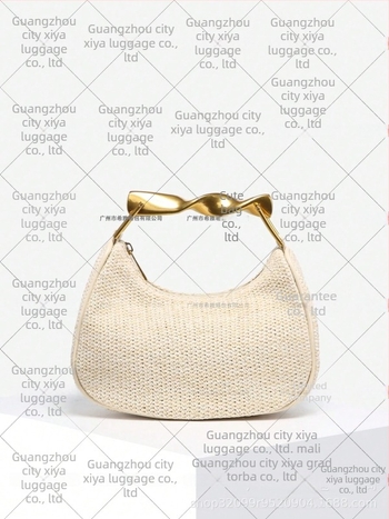 Kabelica od slame u dumpling-stilu sa zatvaračem i poliesterom podstavom – gradska jednostavnost