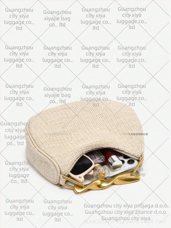 Kabelica od slame u dumpling-stilu sa zatvaračem i poliesterom podstavom – gradska jednostavnost