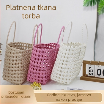 Plažna pletena slamena torba, velika kapaciteta, 2025 ljeto, torba za nošenje preko ramena