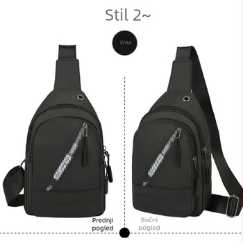 Canvas waist bag s uličnim stilom, velika kapaciteta, zatvarač, unutarnje džepove za telefon i identifikaciju, unutarnji sloj