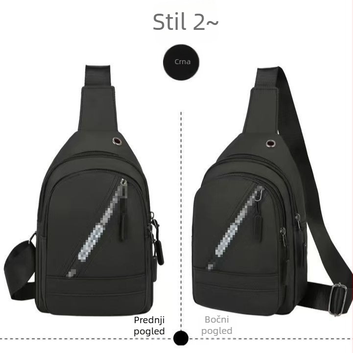 Canvas waist bag s uličnim stilom, velika kapaciteta, zatvarač, unutarnje džepove za telefon i identifikaciju, unutarnji sloj
