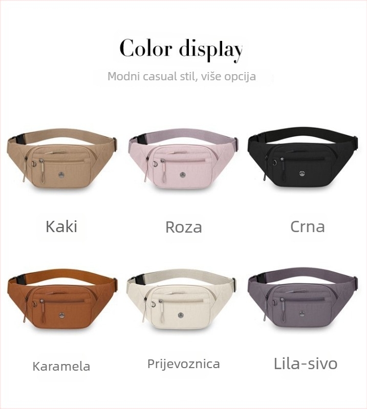 Crossbody torba s minimalističkim dizajnom i tihim luksuzom; najlon materijal; podstava od poliestera; zatvarač; džep za mobitel; horizontalni kvadratni oblik