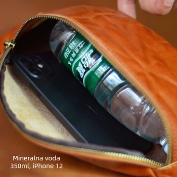 Kožna torbica za prsa od gore sloja teleće kože, lagana, velika kapacitet, zatvarač