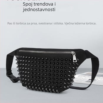 Platnena torba za prsa s nitima, Kubi Kuo, ulični stil, zatvaranje na zip, trodimenzionalni oblik, unutarnji džep sa zipom i ID džep (Proljeće 2025)