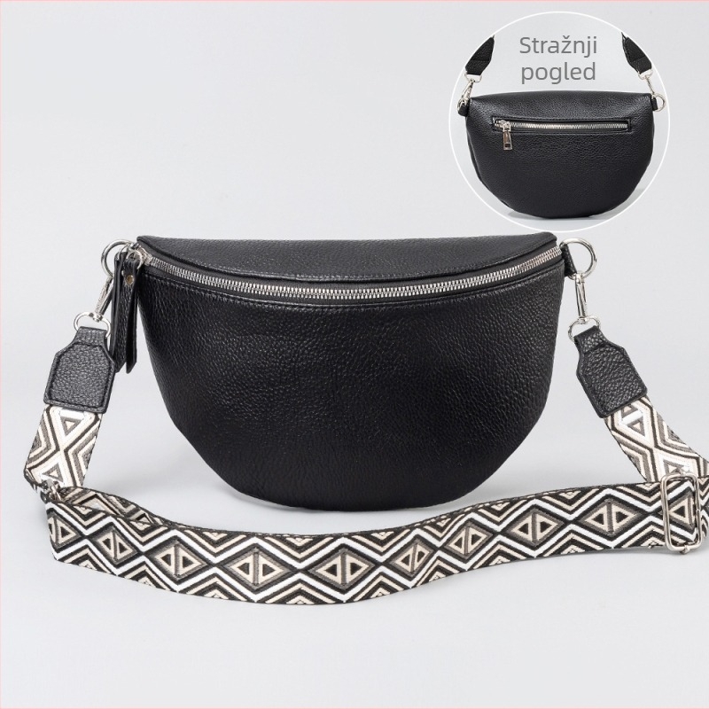 Ženska PU kožna crossbody torbica — velika kapaciteta, plisirani dizajn, zatvarač, unutarnja džep s zatvaračem, poliesterska podstava