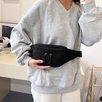 Ženska platnena crossbody torba, gradski stil, jesen-zima 2025 (Materijal: platno; Podstava: poliester; Zatvaranje: zip)
