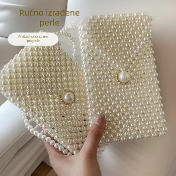 Cilindrična crossbody torba — akril, pleteni dizajn, unutarnji džepovi za telefon, osobnu iskaznicu i kameru