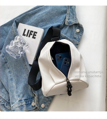 Crossbody torba s resicama i plisiranim dizajnom, unisex, Oxford platno, proljeće 2025, svakodnevna upotreba