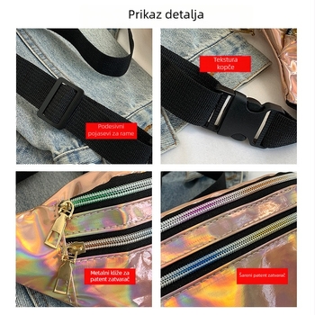 PU kožna torba za pojas za žene, gradski stil, zatvarač, pretinac za telefon, unutarnji džep