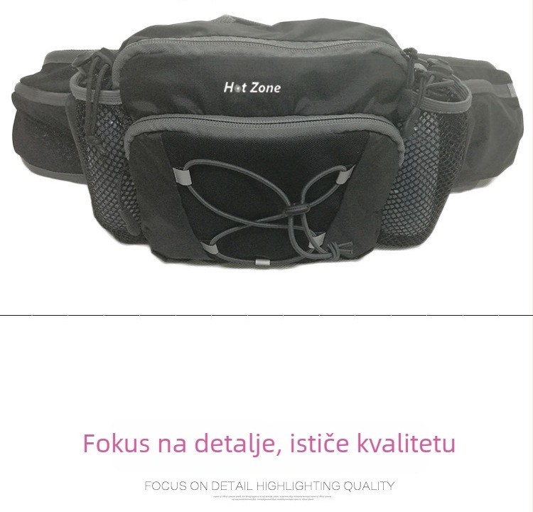 Torba za bok s bocu vode za outdoor sportove, najlon, unisex, vodootporna, prozračna, noćno-reflektirajuća vidljivost (Brand HOT ZONE, Sezona Zima 2025)
