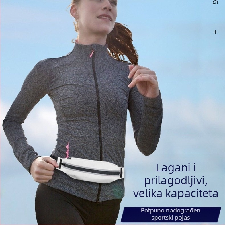 Sportska torbica oko struka, unisex, vodootporna unutarnja membrana PU, Stretch Lycra, proširivi kapacitet za vanjske sportove