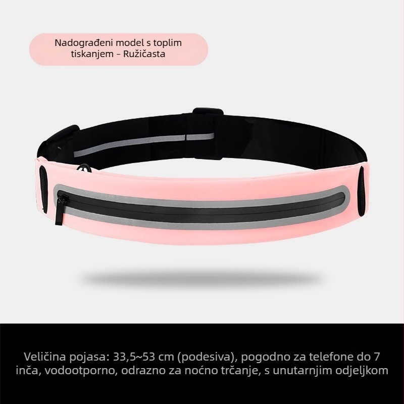 Sportska torbica oko struka, unisex, vodootporna unutarnja membrana PU, Stretch Lycra, proširivi kapacitet za vanjske sportove