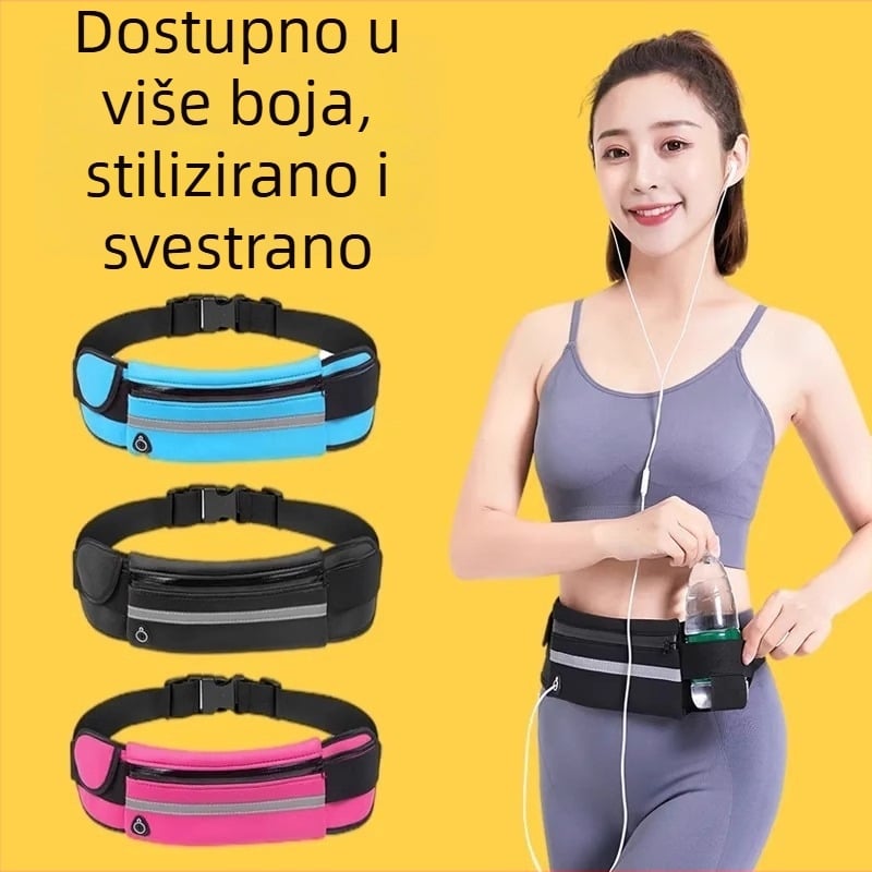 Platneni pojas za trčanje — unisex, za vanjske sportove, urban stil, džep za bocu vode