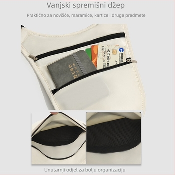 Muška putnička torba preko prsa s zaštitom od krađe — Oxford tkanina, prozračna, vodootporna, ultra lagana
