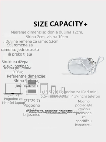 PU torbica za taliju, gradski minimalistički stil, otvaranje zatvaračem, unutarnja zip džep, poliester podstava