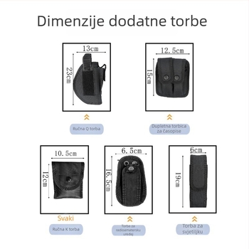 Dječja taktička pojas torbica od PU kože, kopča s pinom, kopča od platna/nylona, uski profil (<2 cm), proljeće 2025