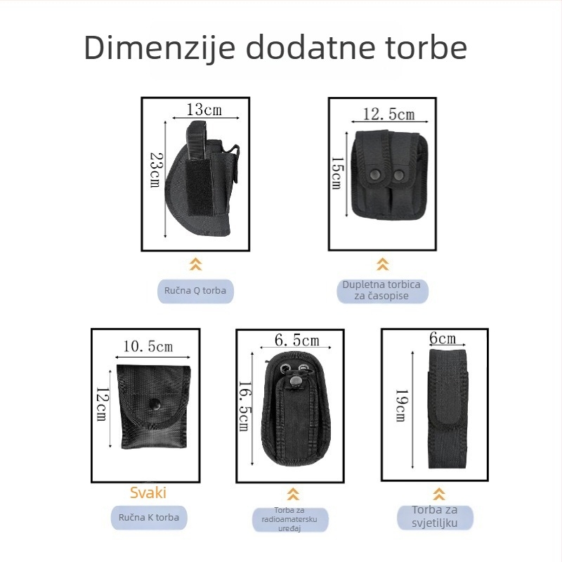Dječja taktička pojas torbica od PU kože, kopča s pinom, kopča od platna/nylona, uski profil (<2 cm), proljeće 2025