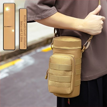 Vanjska torbica za bocu s izolacijskim držačem za čašu — višefunkcionalna preko ramena i pojasa, velika kapaciteta, Oxford tkanina