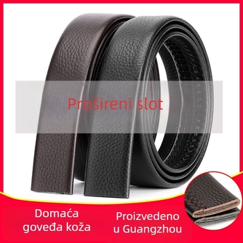 Muški kožni pojas od prve slojevite teleće kože, širine 2-4 cm, automatska kopča, uzorak lychee