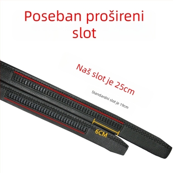 Muški kožni pojas od prve slojevite teleće kože, širine 2-4 cm, automatska kopča, uzorak lychee