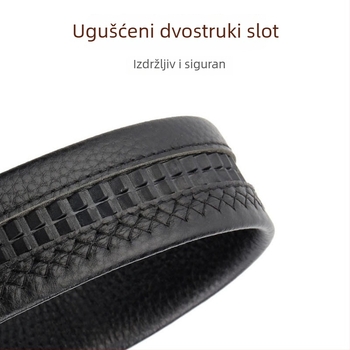 Muški kožni pojas od prve slojevite teleće kože, širine 2-4 cm, automatska kopča, uzorak lychee