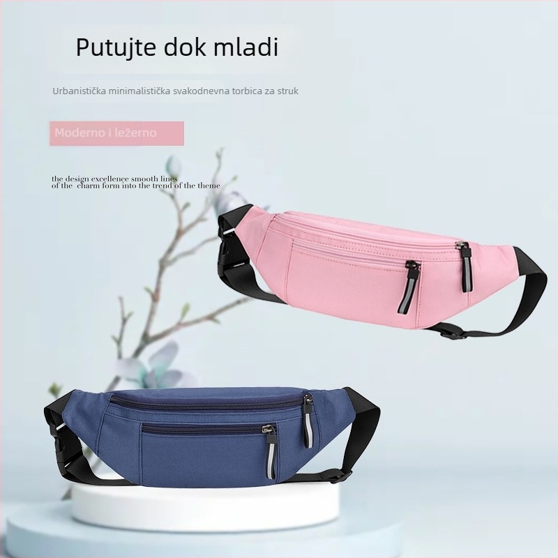 Crossbody torbica za telefon - vodootporan najlon, podloga od poliestera, otvaranje zatvaračem, unutarnja zip torbica i džep za telefon, trodimenzionalni vanjski dizajn, urbano minimalistički stil