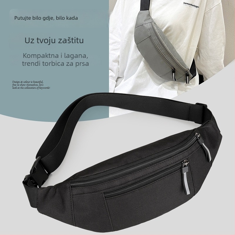 Crossbody torbica za telefon - vodootporan najlon, podloga od poliestera, otvaranje zatvaračem, unutarnja zip torbica i džep za telefon, trodimenzionalni vanjski dizajn, urbano minimalistički stil