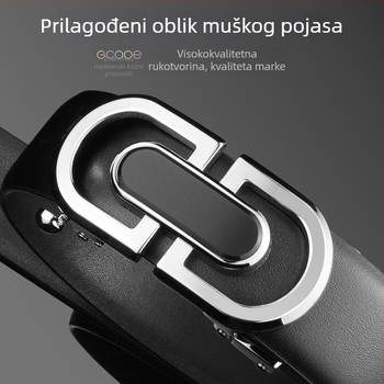 Muški remen od prave kože s automatskom kopčom, širina 2–4 cm, kopča od legure, casual stil
