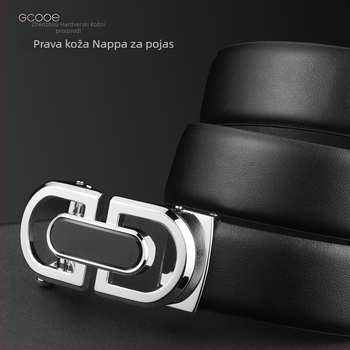 Muški remen od prave kože s automatskom kopčom, širina 2–4 cm, kopča od legure, casual stil