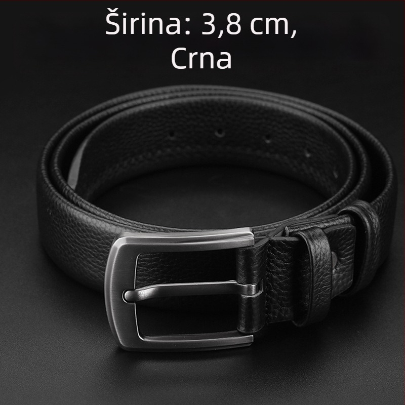 Muški dvostruki remen od prvog sloja teleće kože s kopčom s pinom, širina 2-4 cm, ležerni stil