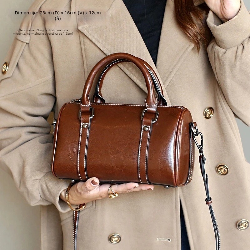 Torba od prave kože Boston crossbody, vodoravni kvadratni oblik, zatvarač, unutarnje džepove: džep sa zatvaračem, džep za telefon, laminirani džep sa zatvaračem, zimska kolekcija 2025
