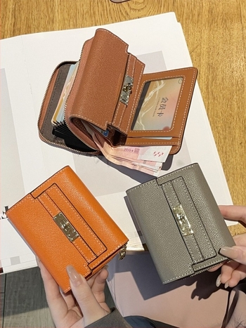 Ženski novčanik od prave kože, bi-fold — Muqu, koža prvog sloja, podstava poliester