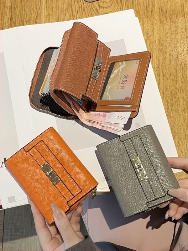 Ženski novčanik od prave kože, bi-fold — Muqu, koža prvog sloja, podstava poliester