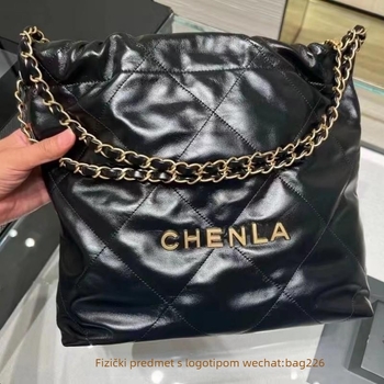 22Bag ženska torba u stilu Chanel, dijamantni uzorak quilt i zlatni lanac, bucket bag, velika zapremina, gradski stil