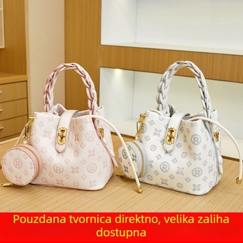 Ženska bucket torba s crossbody remenom, uličnim stilom, PVC, zaključavanje, unutarnji džep za dokumente