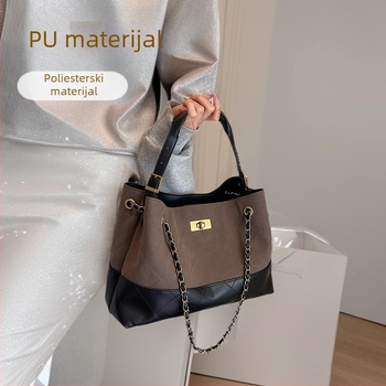 Tote torba, gradski minimalisticki stil, PU materijal, zatvarač s kopčom, džep sa zatvaračem, podstava od poliestera i pamuka, jedna naramenica