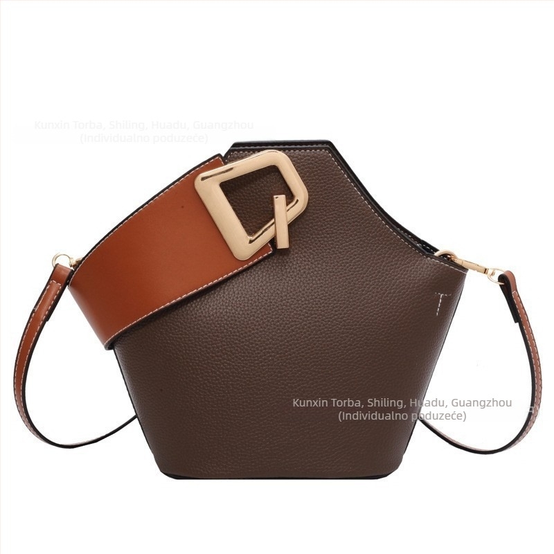 Unisex PU bucket torba, uspravnog kvadratnog oblika, magnetska kopča