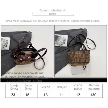 Svilenkasta torba-košara u stilu košare za povrće, zatvarač, svakodnevna upotreba