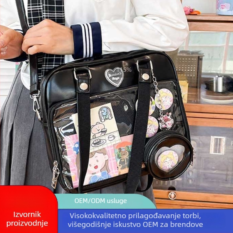 PU crossbody torba – vodoravnog kvadratnog oblika, zatvarač za otvaranje, unutarnji džep sa zatvaračem i džep za telefon, dvostruke naramenice